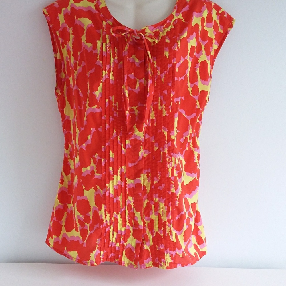 Gap Multi-Colored Cotton Print Top w/ Tie